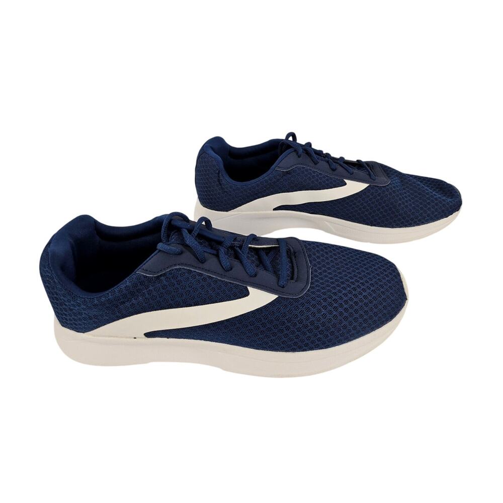 ATHLETIC WORKS MEN'S BLUE BREATHEABLE MESH UPPER CLASSIC SNEAKER SHOE SIZE 12